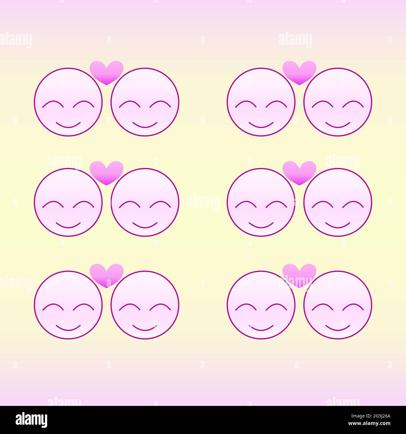 Love emotion face in pink with heart 03 Stock Vector