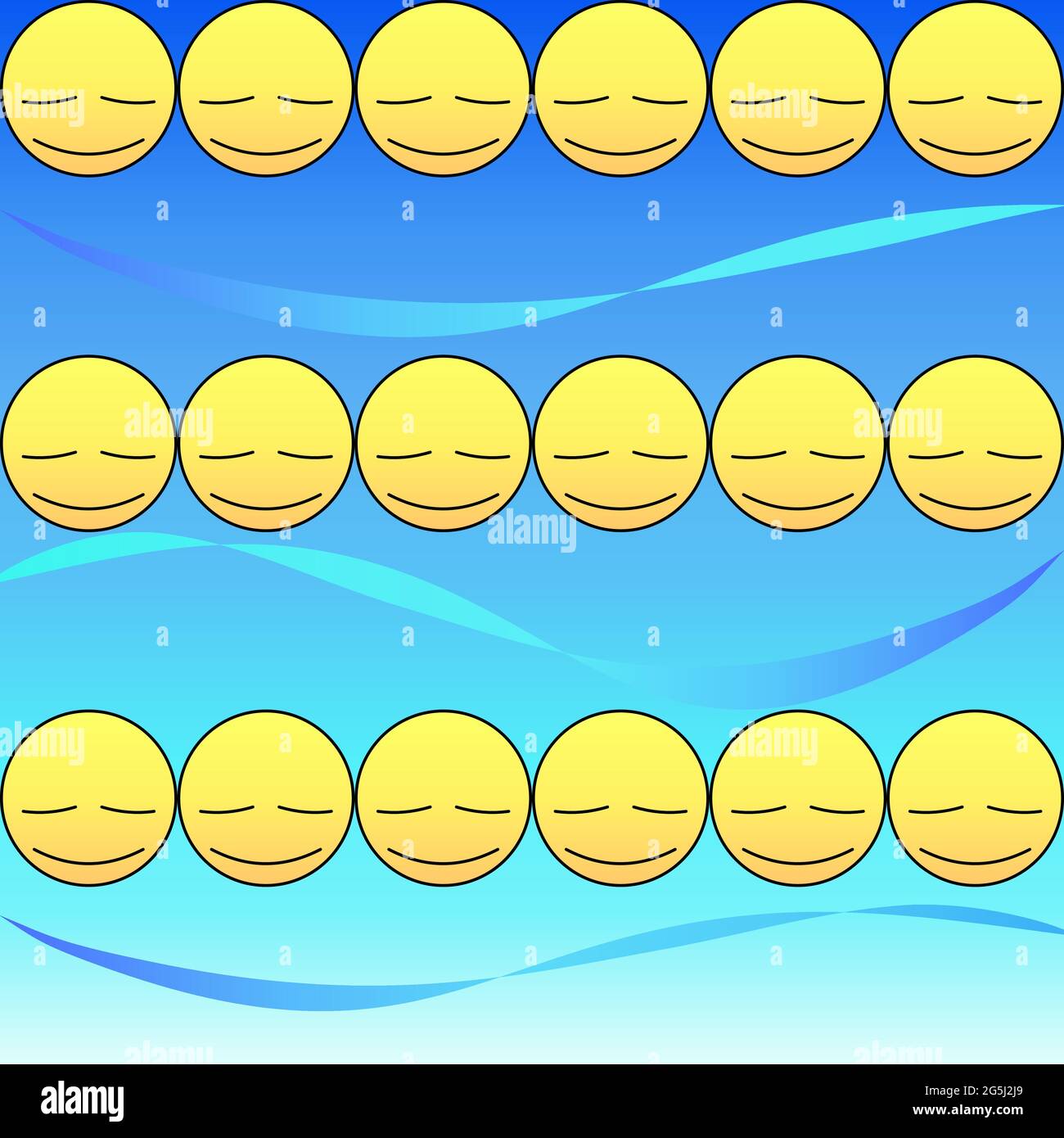 Relax emotional face in yellow with wind 10 Stock Vector