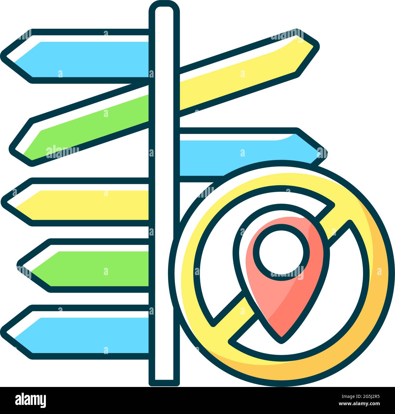 No destination travel RGB color icon Stock Vector Image & Art - Alamy