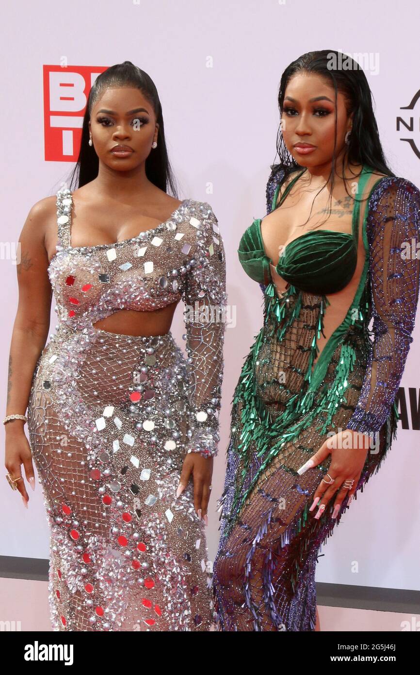 LOS ANGELES JUN 27 JT, Yung Miami, City Girls at the BET Awards 2021