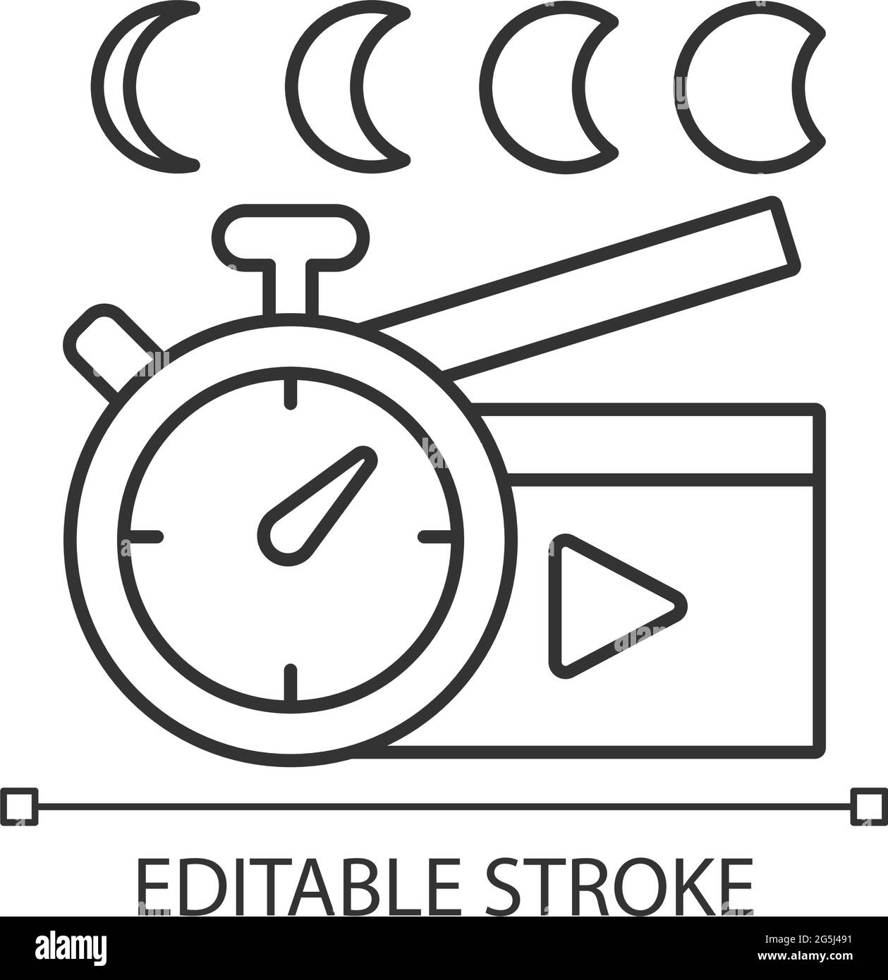 Time lapse videos linear icon Stock Vector