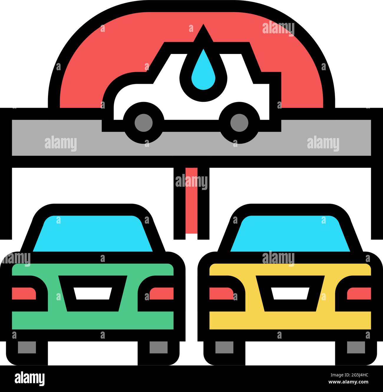 automatically car wash service color icon vector illustration Stock ...