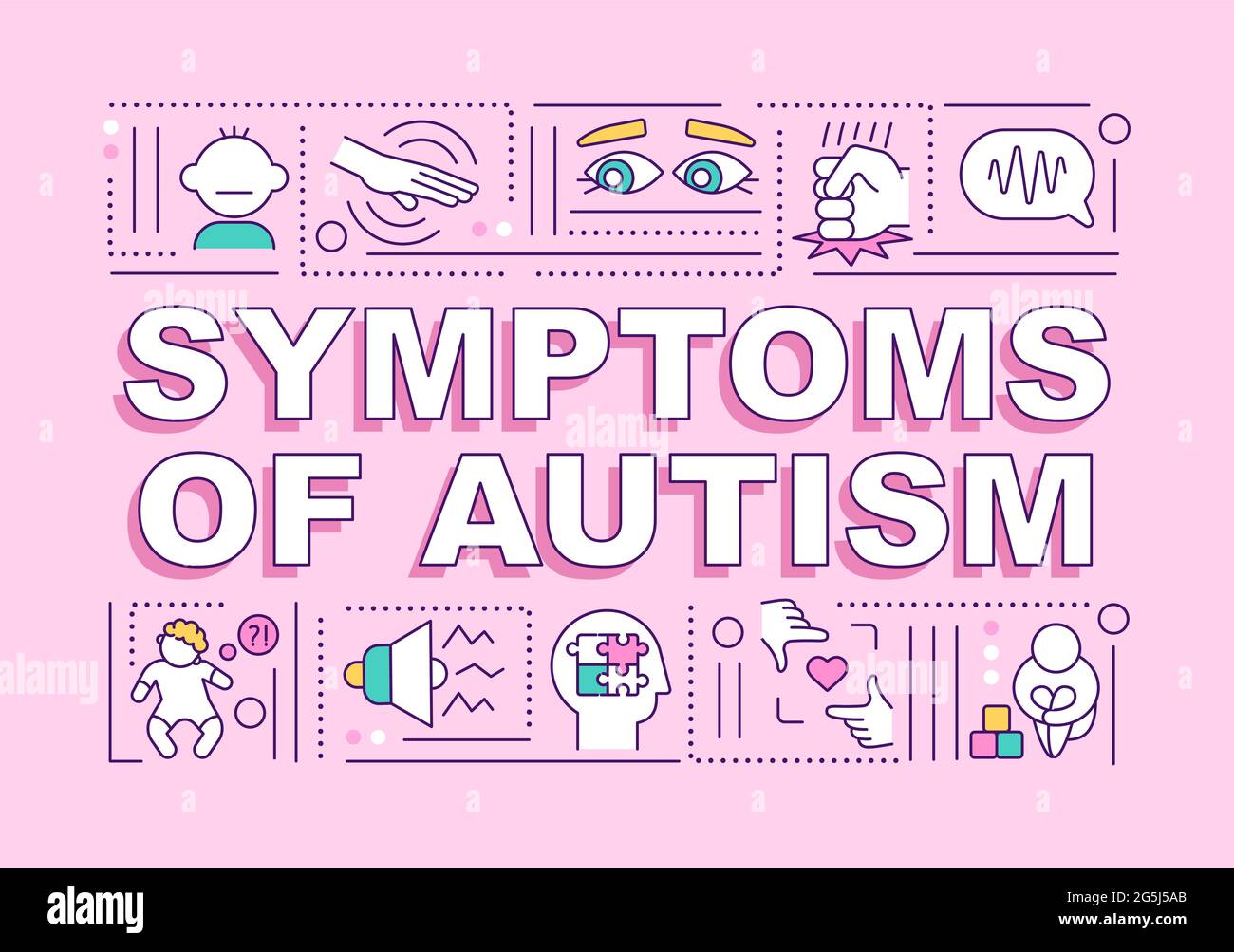 Symptoms of autism word concepts banner Stock Vector Image & Art Alamy