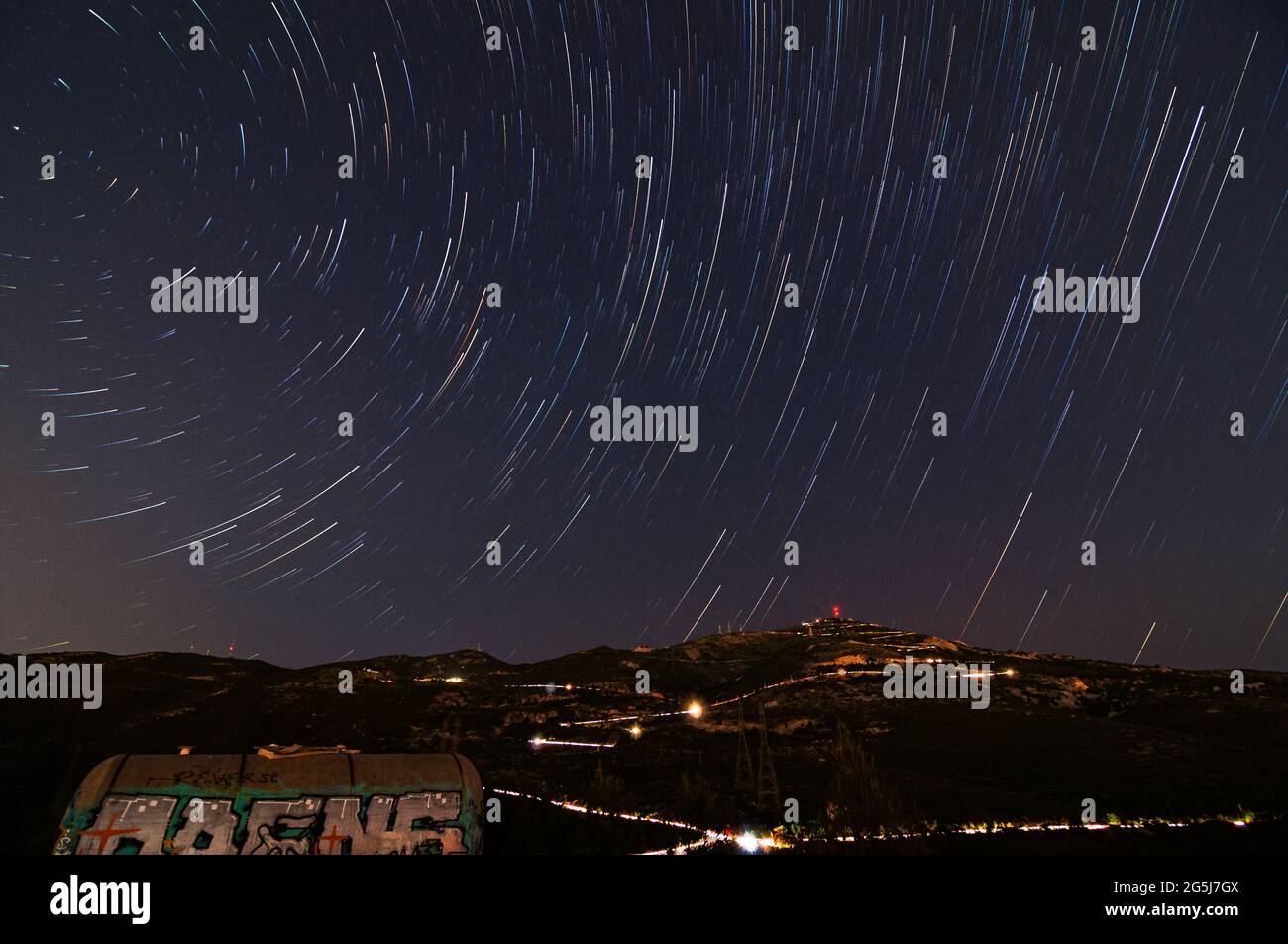 Night sky with star trails hi-res stock photography and images - Alamy