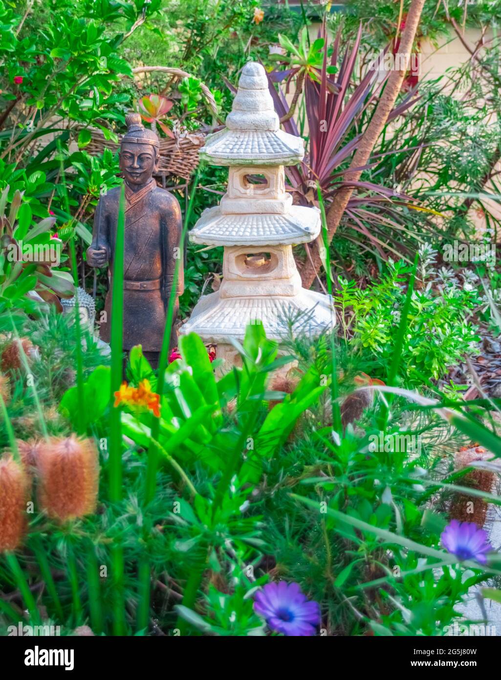 Beautiful colours of a Buddhist temple Nan Tien Temple Woolongong Sydney NSW Australia Stock Photo