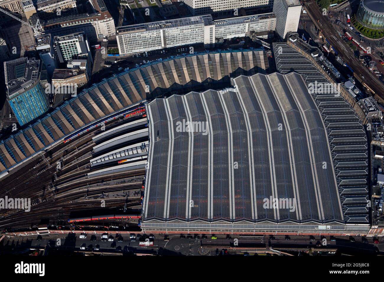 UK, London, Aerial view of Waterloo station Stock Photo