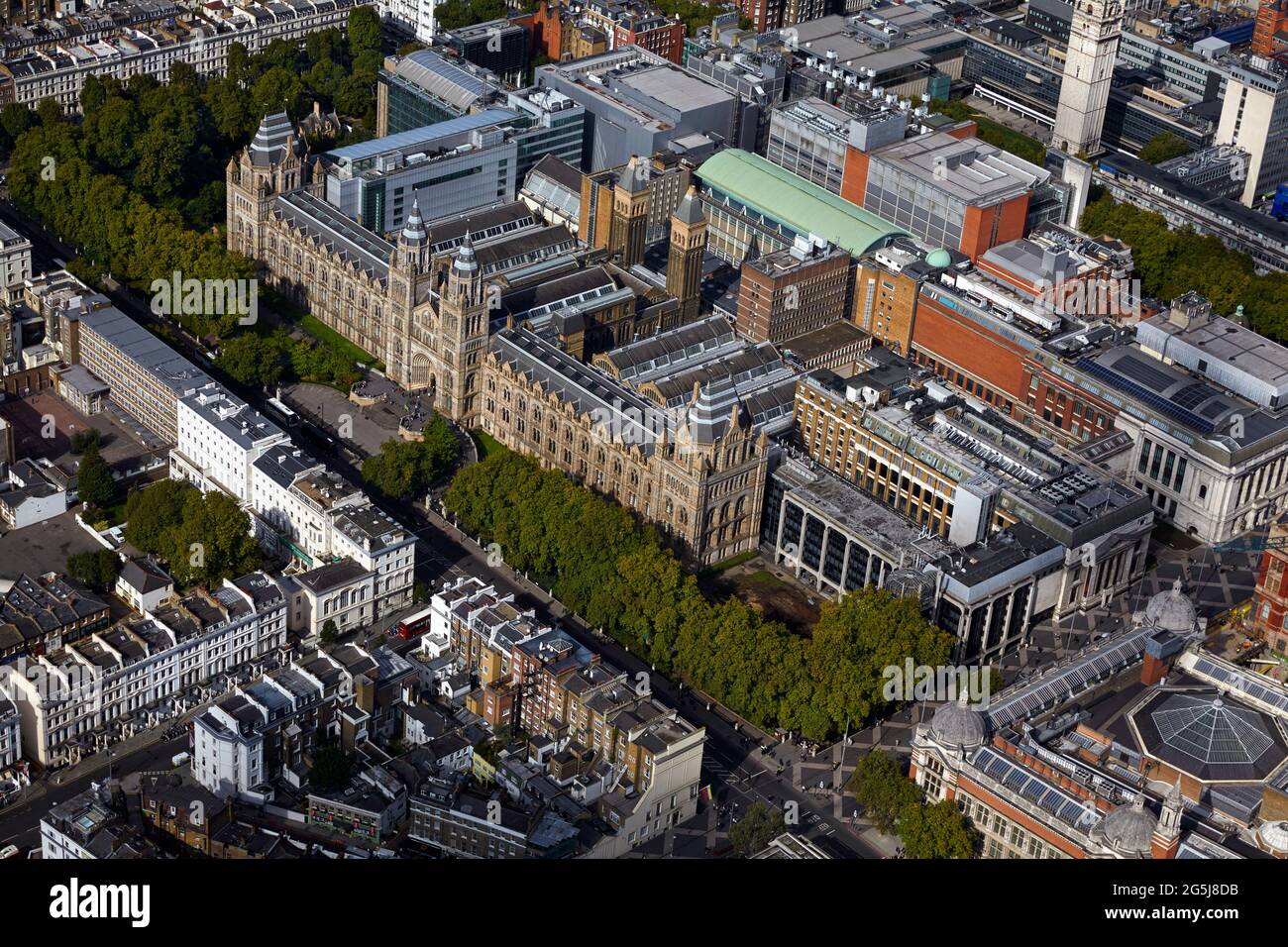 UK, London, Aerial view of Natural History Museum in Kensington Stock Photo