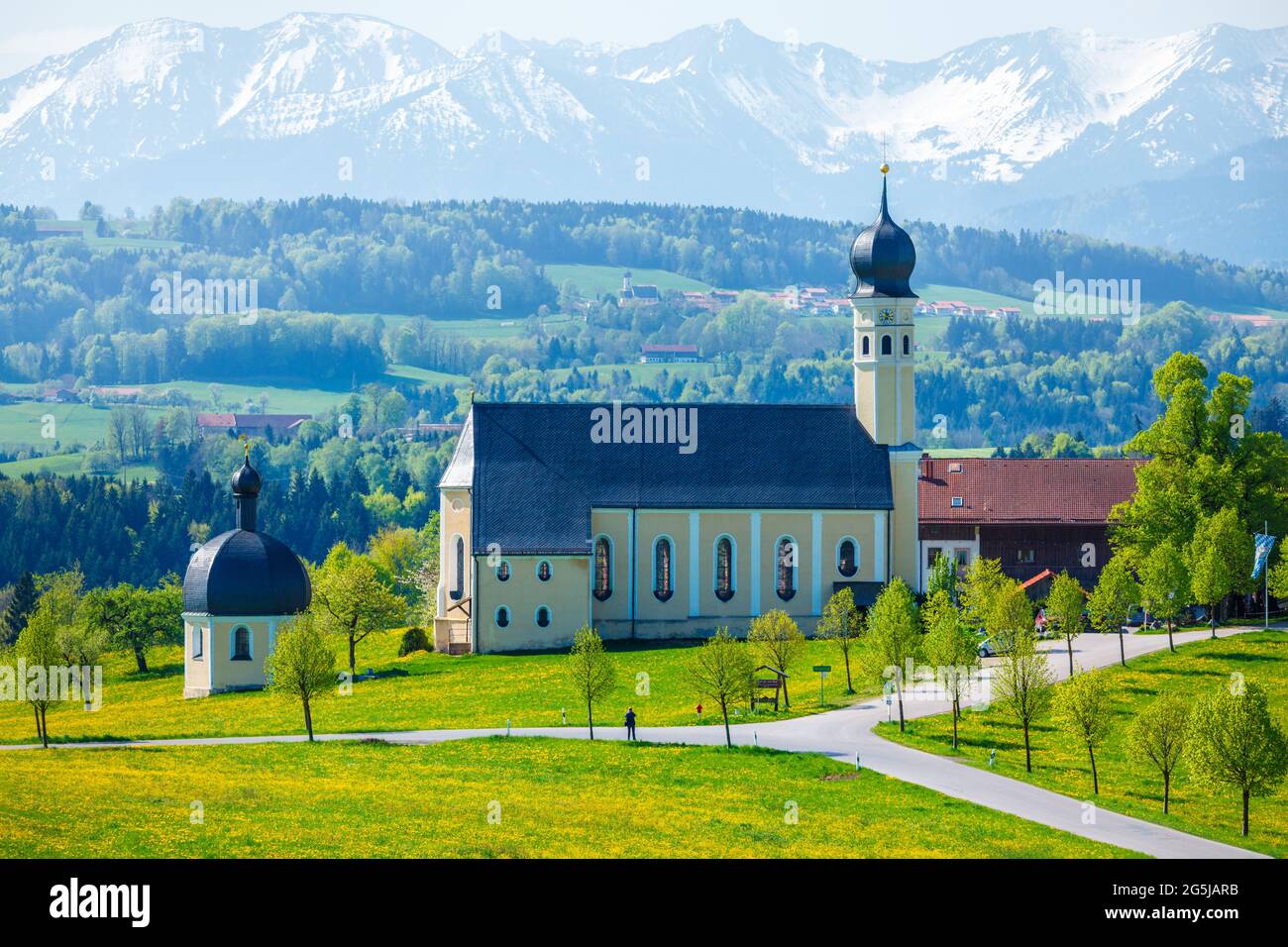 Church of Wilparting, Irschenberg, Upper Bavaria, Germany Stock Photo