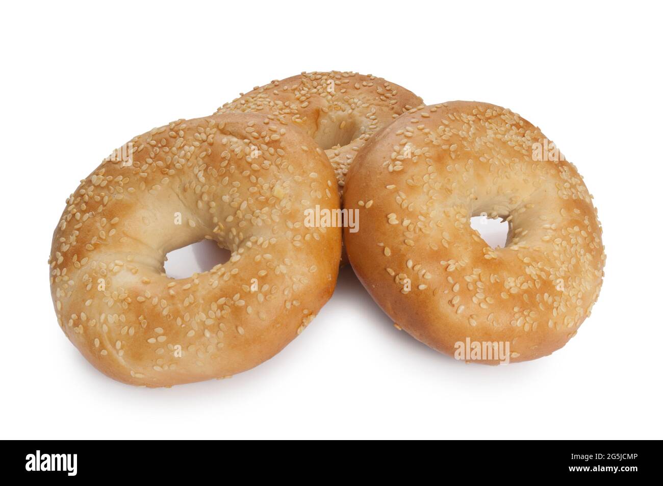 Studio shot of bagels cut out against a white background Stock Photo