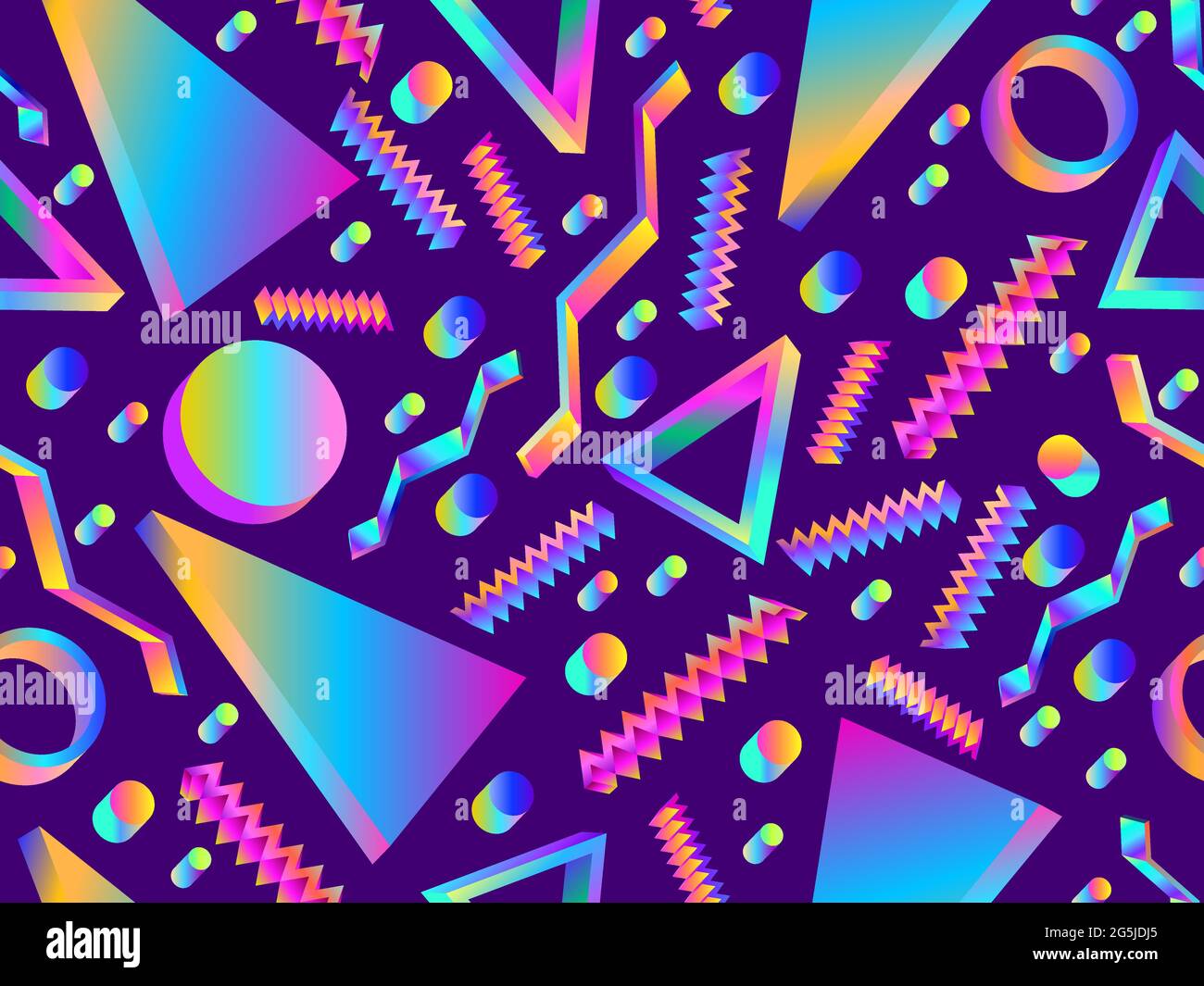 3d geometric seamless pattern with a gradient in the 80s style ...