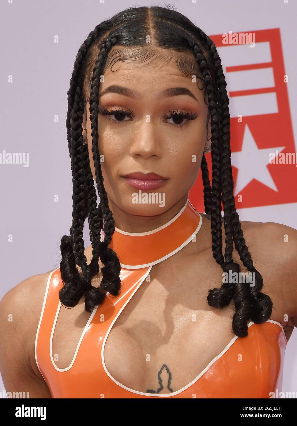 Coi Leray arrives at the BET Awards 2021 held at the Microsoft Theater ...