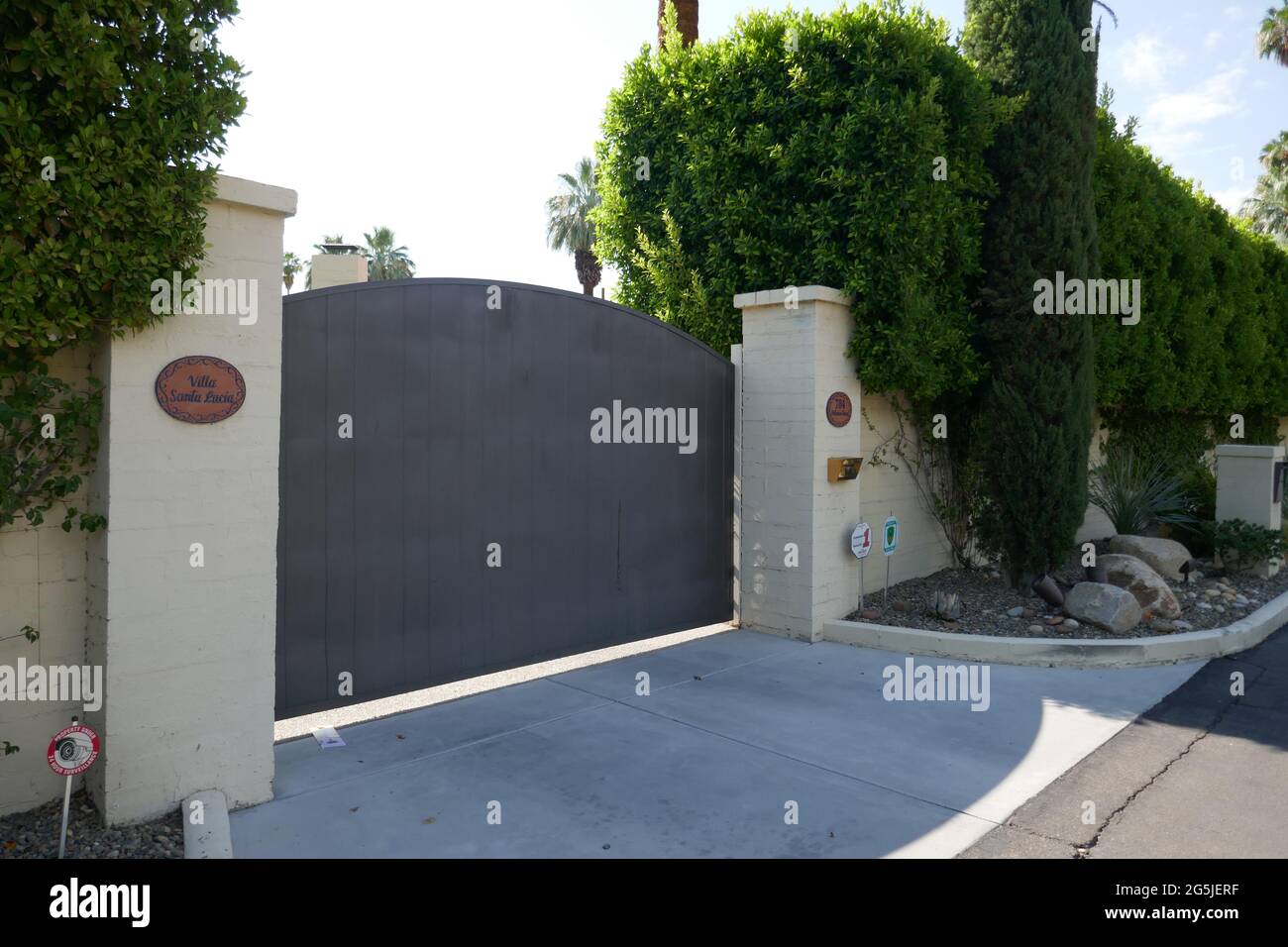 Palm Springs, California, USA 24th June 2021 A general view of atmosphere of actress Bette Davis Former home/house, Villa Santa Lucia at 784 N. Patencio Road on June 24, 2021 in Palm Springs, California, USA. Photo by Barry King/Alamy Stock Photo Stock Photo