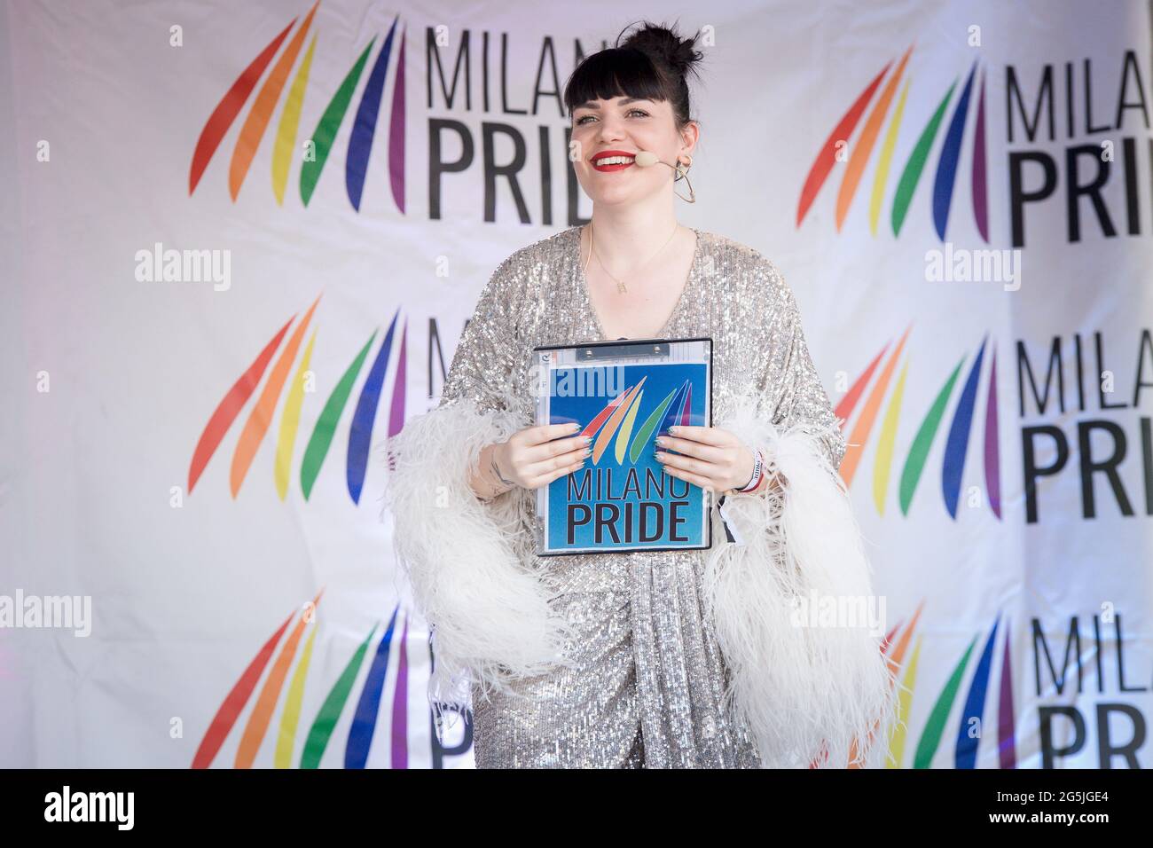 Italian radio host Annie Mazzola at the Milan Gay Pride held at the Arco  della Pace. Milan (Italy), June 26th, 2021 (Photo by Marco  Piraccini/Mondadori Portfolio/Sipa USA Stock Photo - Alamy
