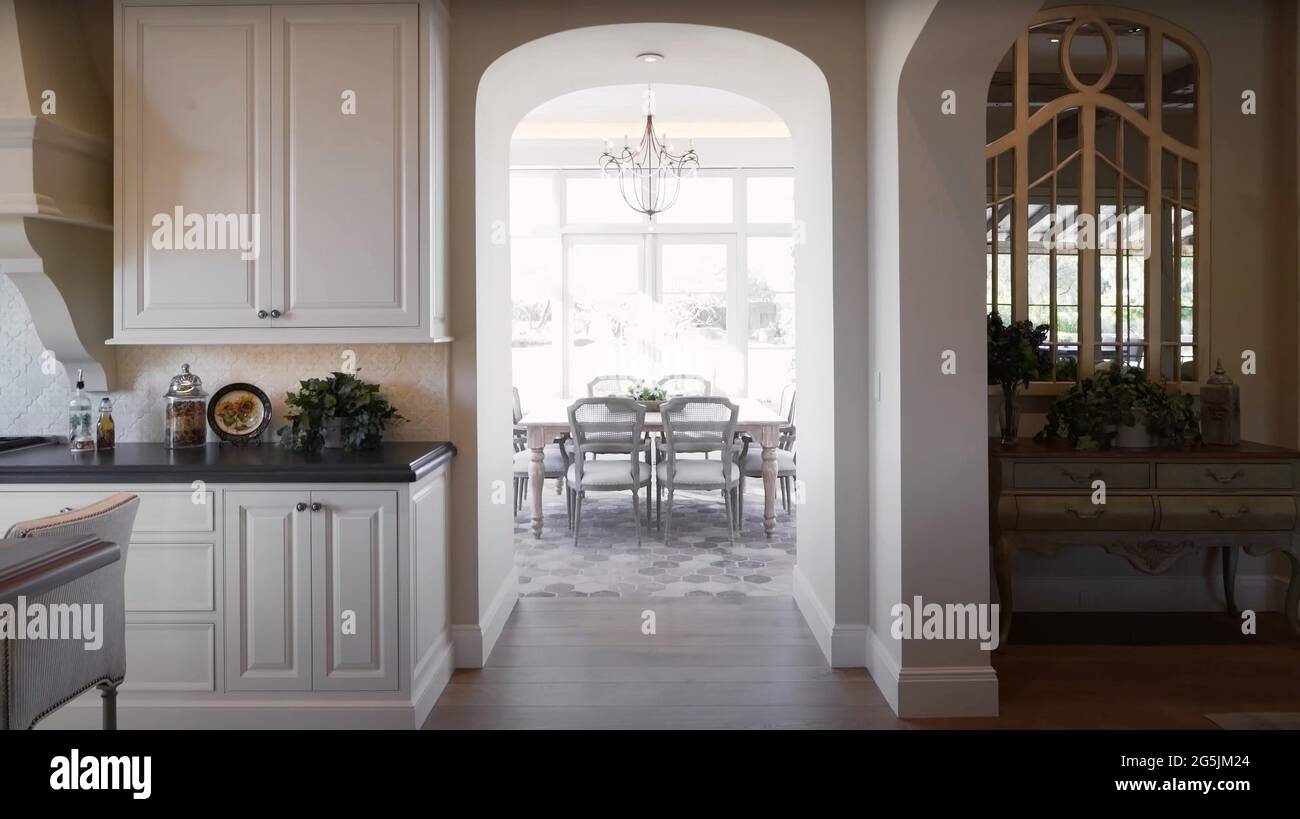 Luxurious And Bright Kitchen Interior With Elegant Furniture Inside Of ...