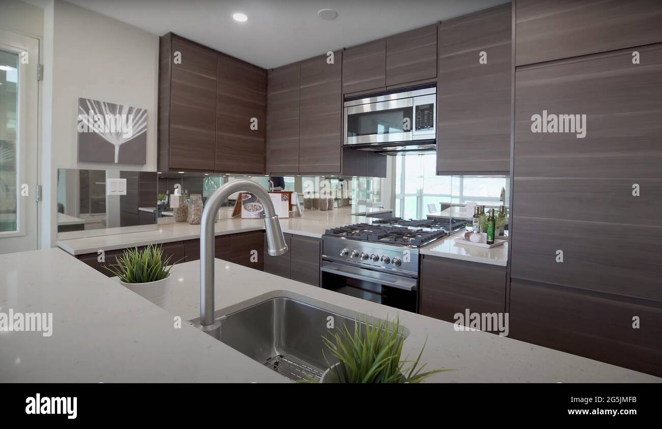 Luxurious And Bright Kitchen Interior With Elegant Furniture Inside Of ...