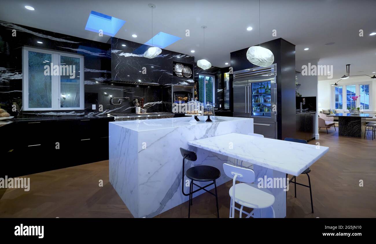 Luxurious And Bright Kitchen Interior With Elegant Furniture Inside Of ...