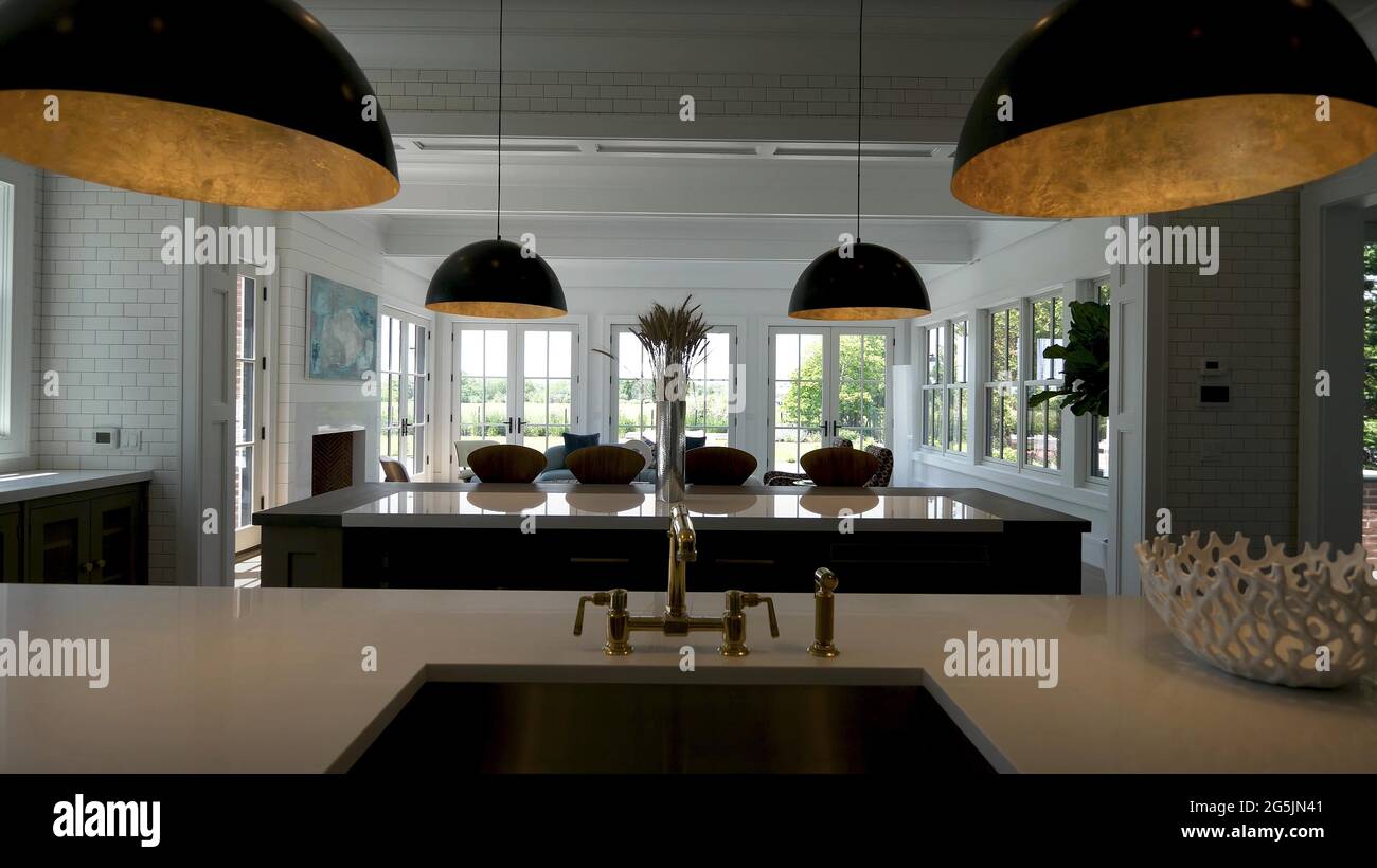 Luxurious And Bright Kitchen Interior With Elegant Furniture Inside Of ...