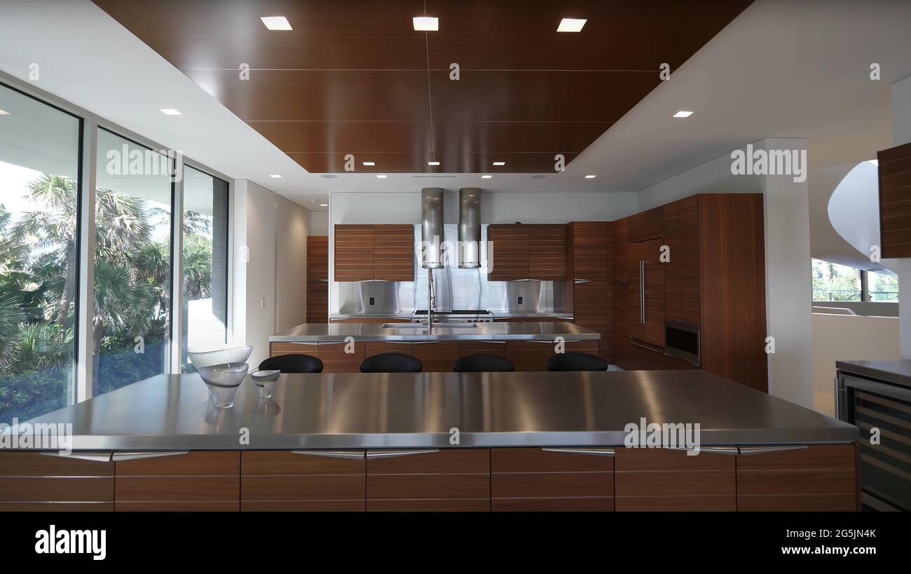 Luxurious And Bright Kitchen Interior With Elegant Furniture Inside Of ...