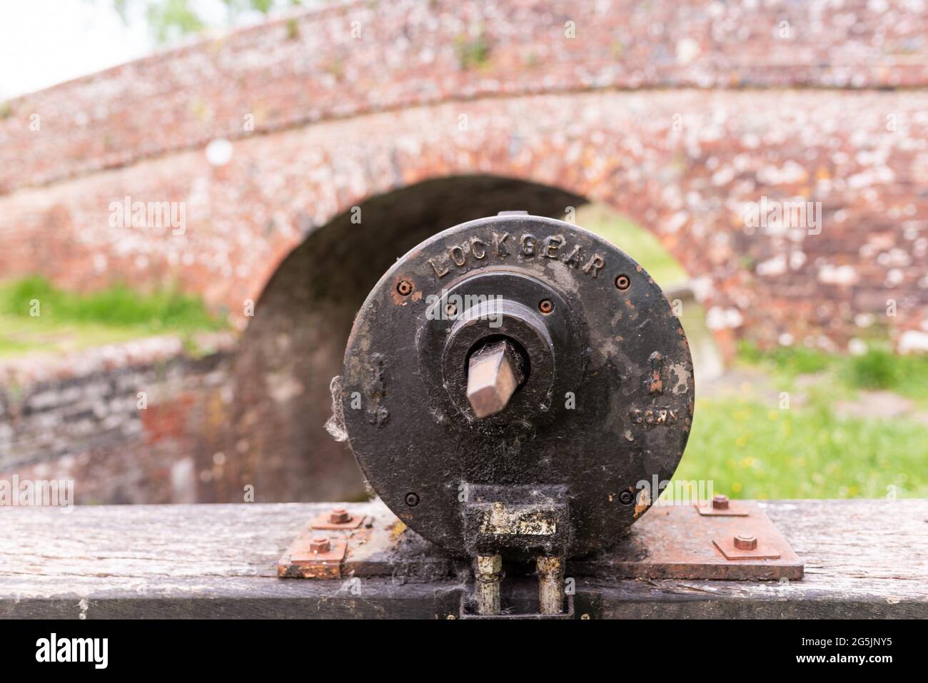 Lock mechanism for opening gates Stock Photo Alamy
