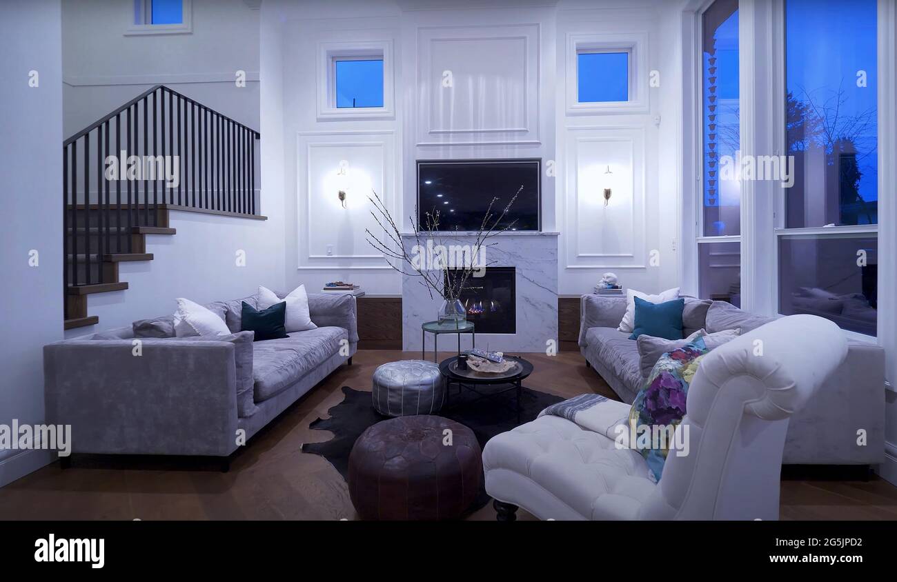 Mansion Family Room With Tv