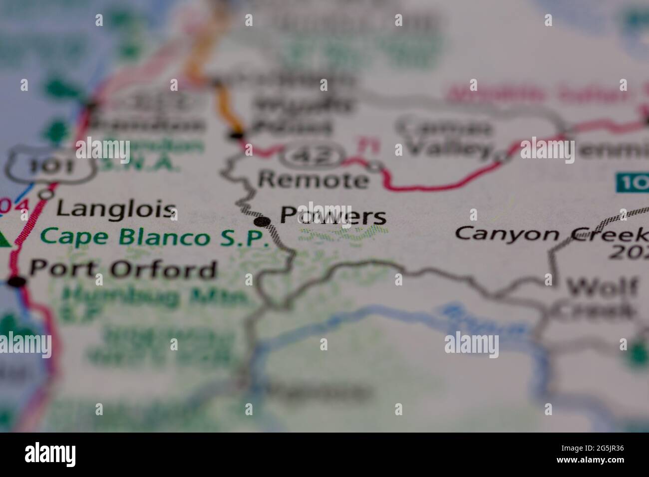 Map of powers oregon hires stock photography and images Alamy