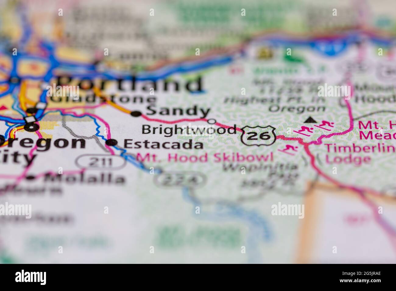 Brightwood oregon map hires stock photography and images Alamy