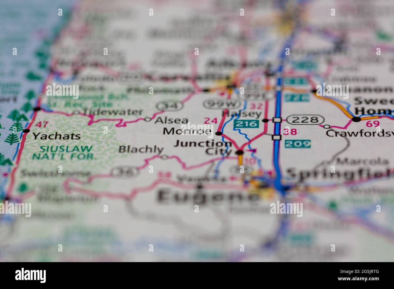 Monroe oregon on a map hires stock photography and images Alamy