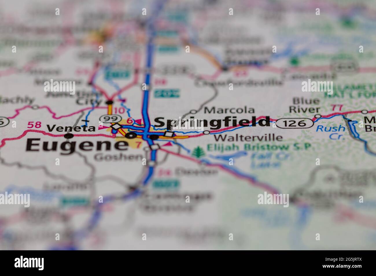 Springfield oregon on a map hi-res stock photography and images - Alamy