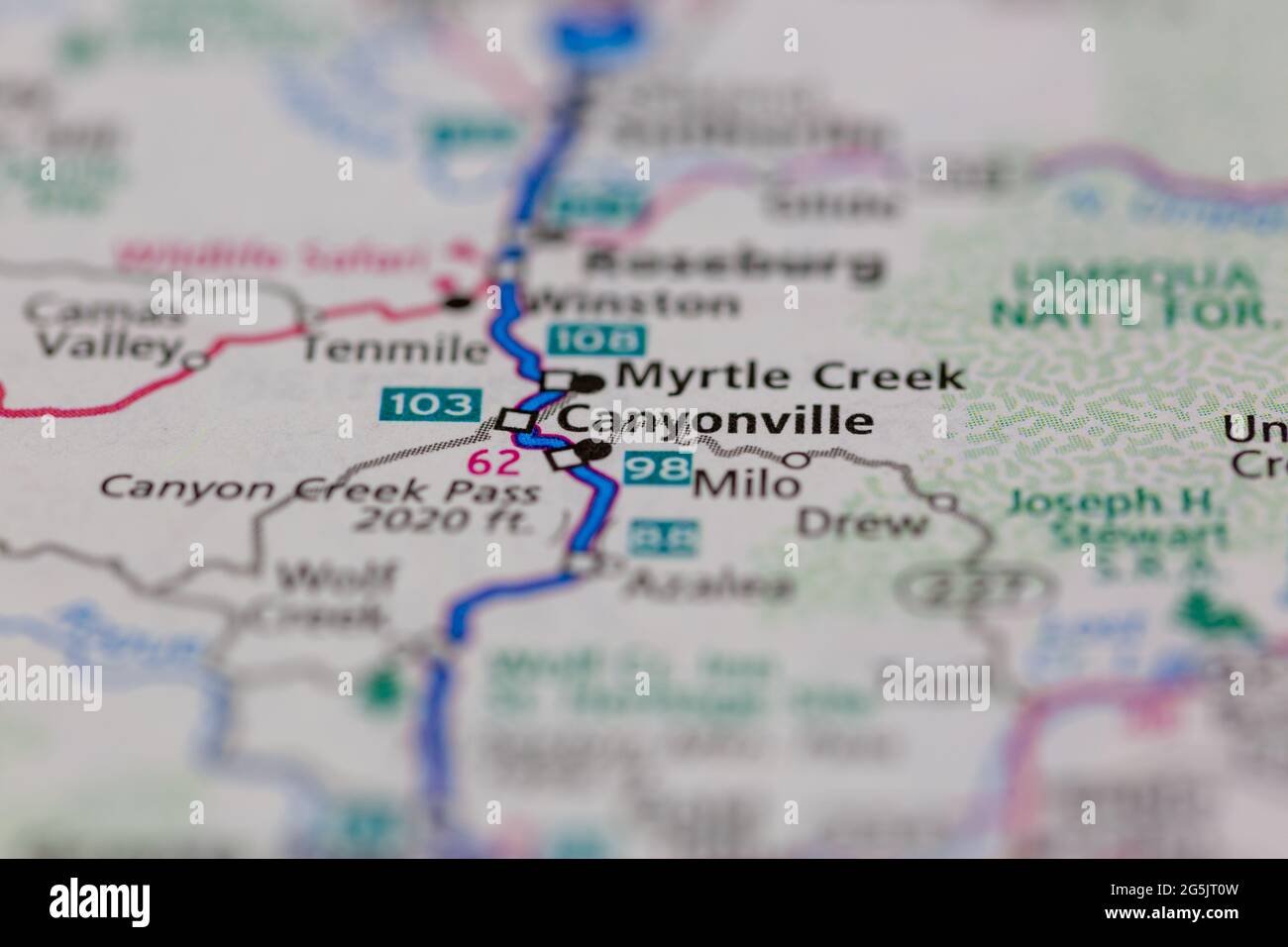 Canyonville oregon map hires stock photography and images Alamy
