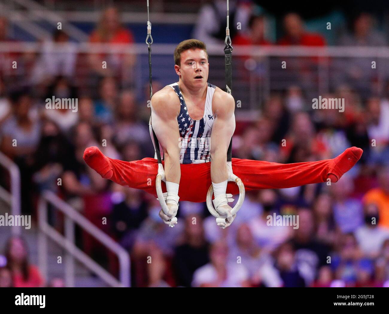 June 265 21 Brady Malone On The Rings During Day 2 Of The 21 U S Men S Gymnastics Olympic Team Trials At The Dome At America S Center In St Louis Mo Kyle Okita Photo