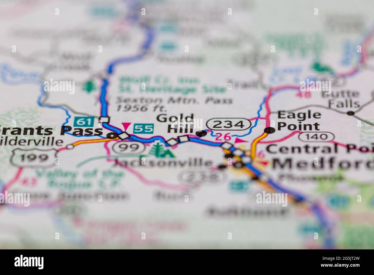Gold hill oregon on a map hires stock photography and images Alamy