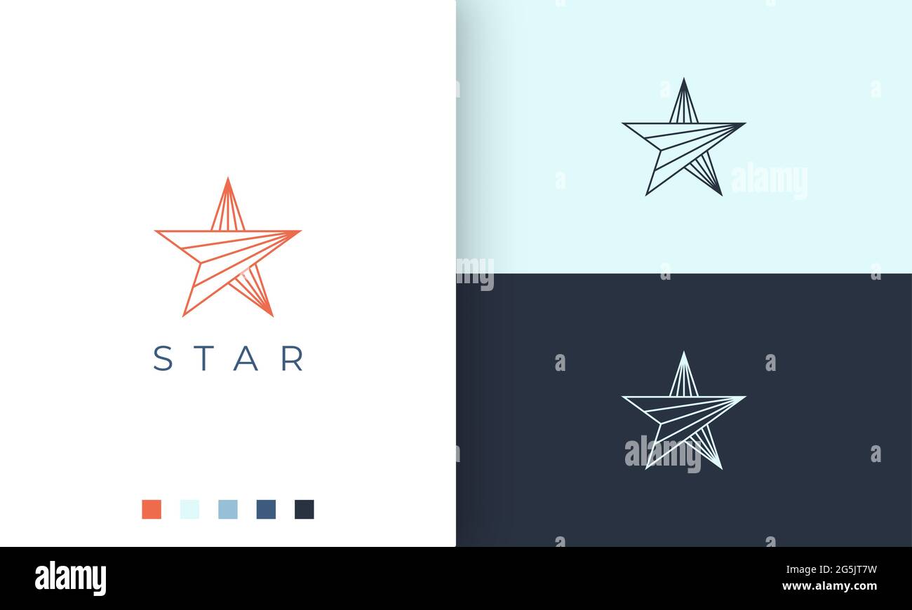 star logo in modern mono line shape Stock Vector