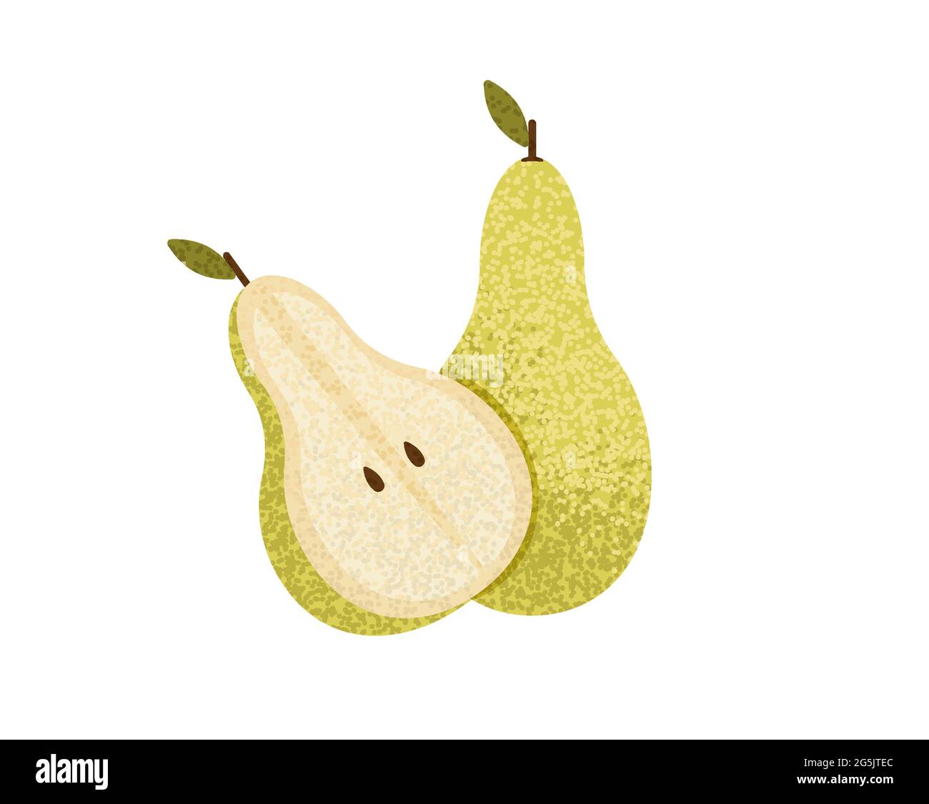 Green pear isolated on white background. Stock Vector