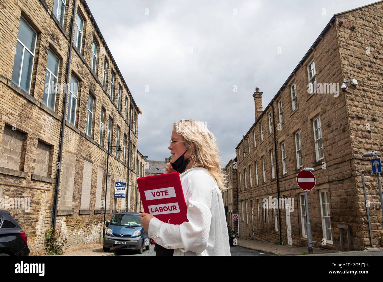 A labour activist canvassing in Batley. Batley and Spen by ...