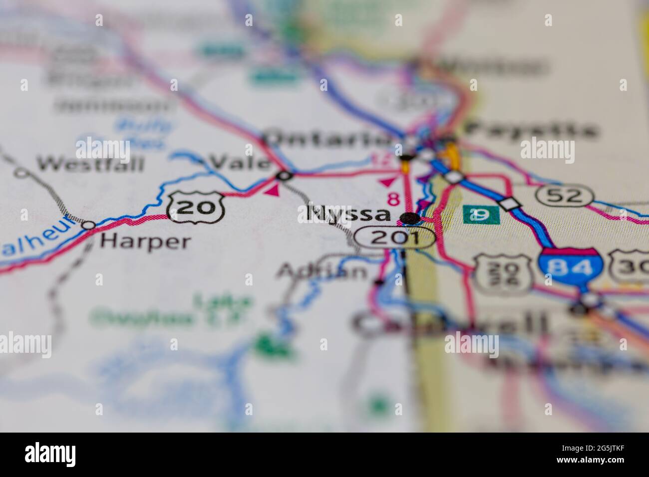 Nyssa Oregon USA shown on a Geography map or road map Stock Photo Alamy