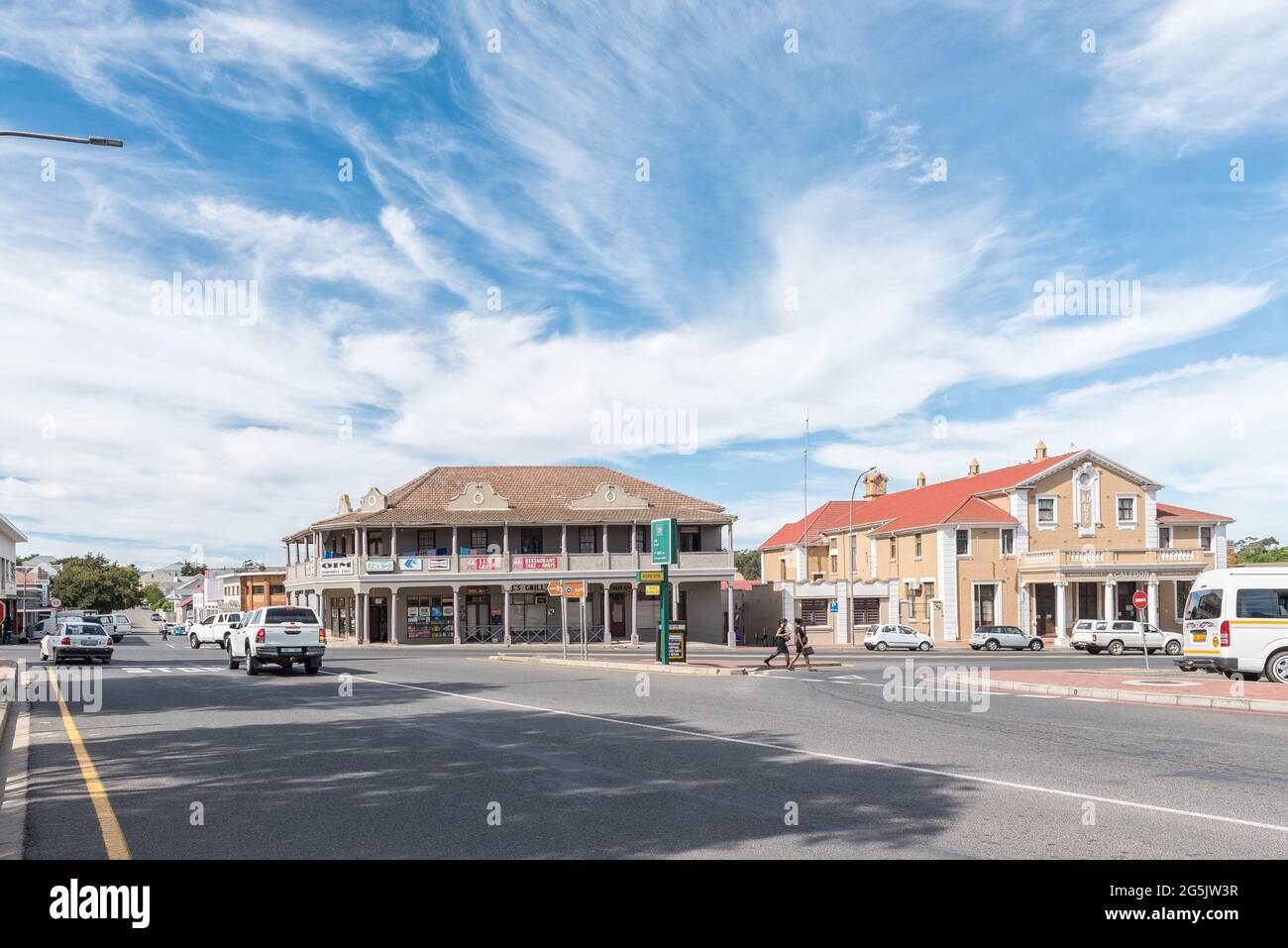 CALEDON, SOUTH AFRICA APRIL 12, 2021 A street scene, with old
