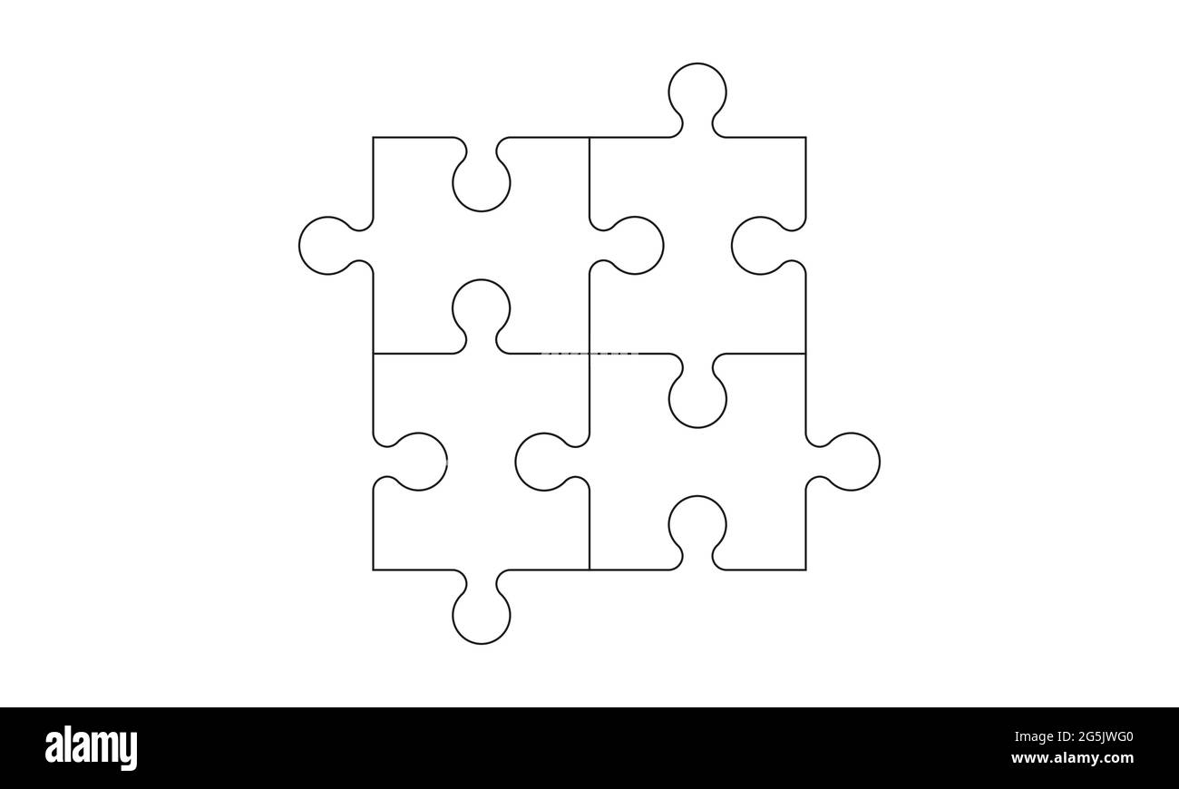 Set of puzzle pieces on white Stock Vector