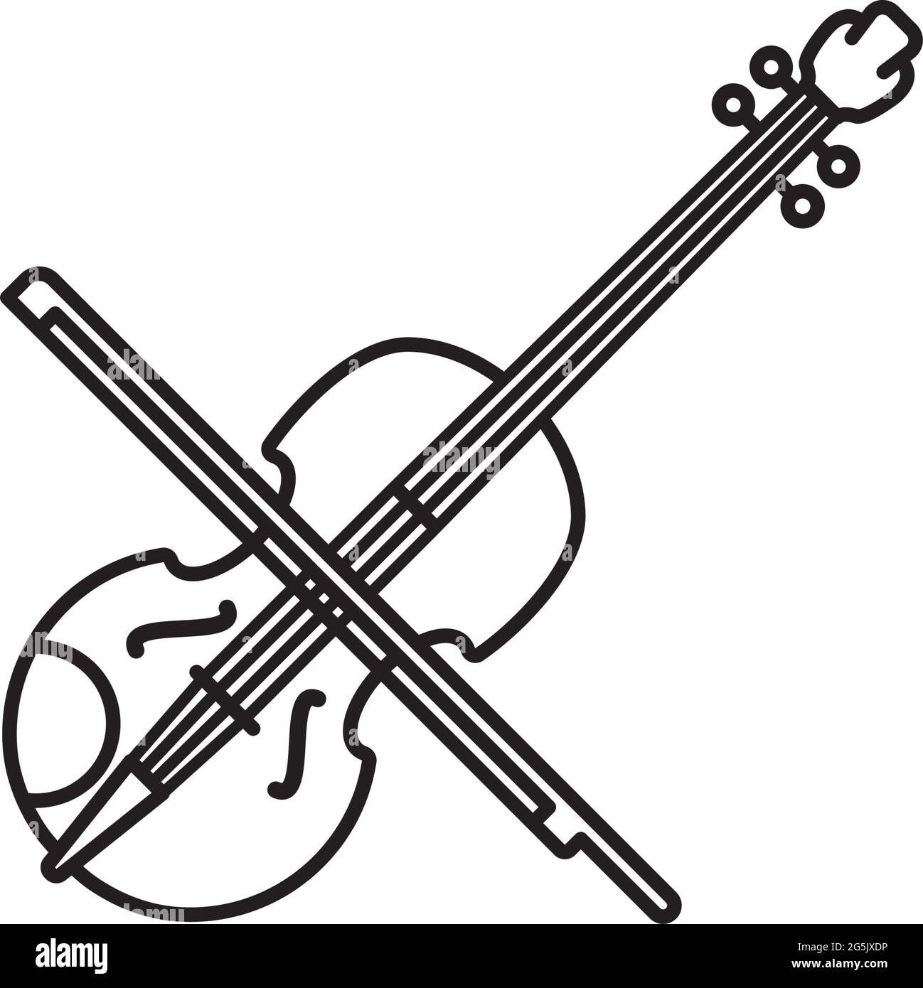 vector grey outline vector violin fiddle bow on white background technical  illustration Stock Vector Image & Art - Alamy