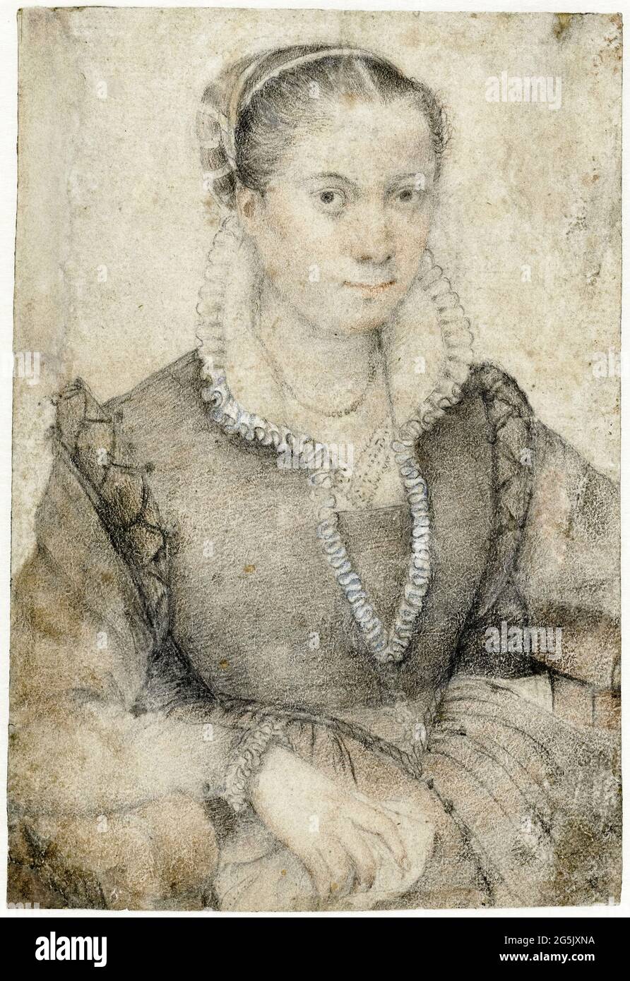 Sofonisba Anguissola, Portrait of a Woman, portrait drawing, 1540-1626 Stock Photo