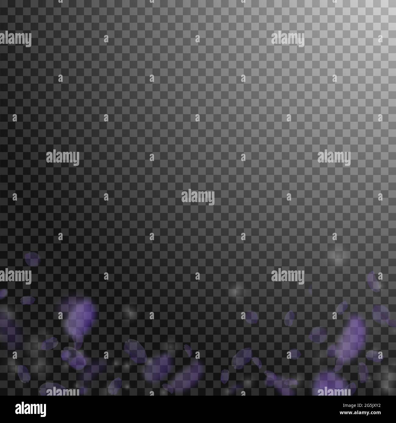 Flower Falling Gradient Violet flower petals falling down. Majestic romantic flowers gradient ...