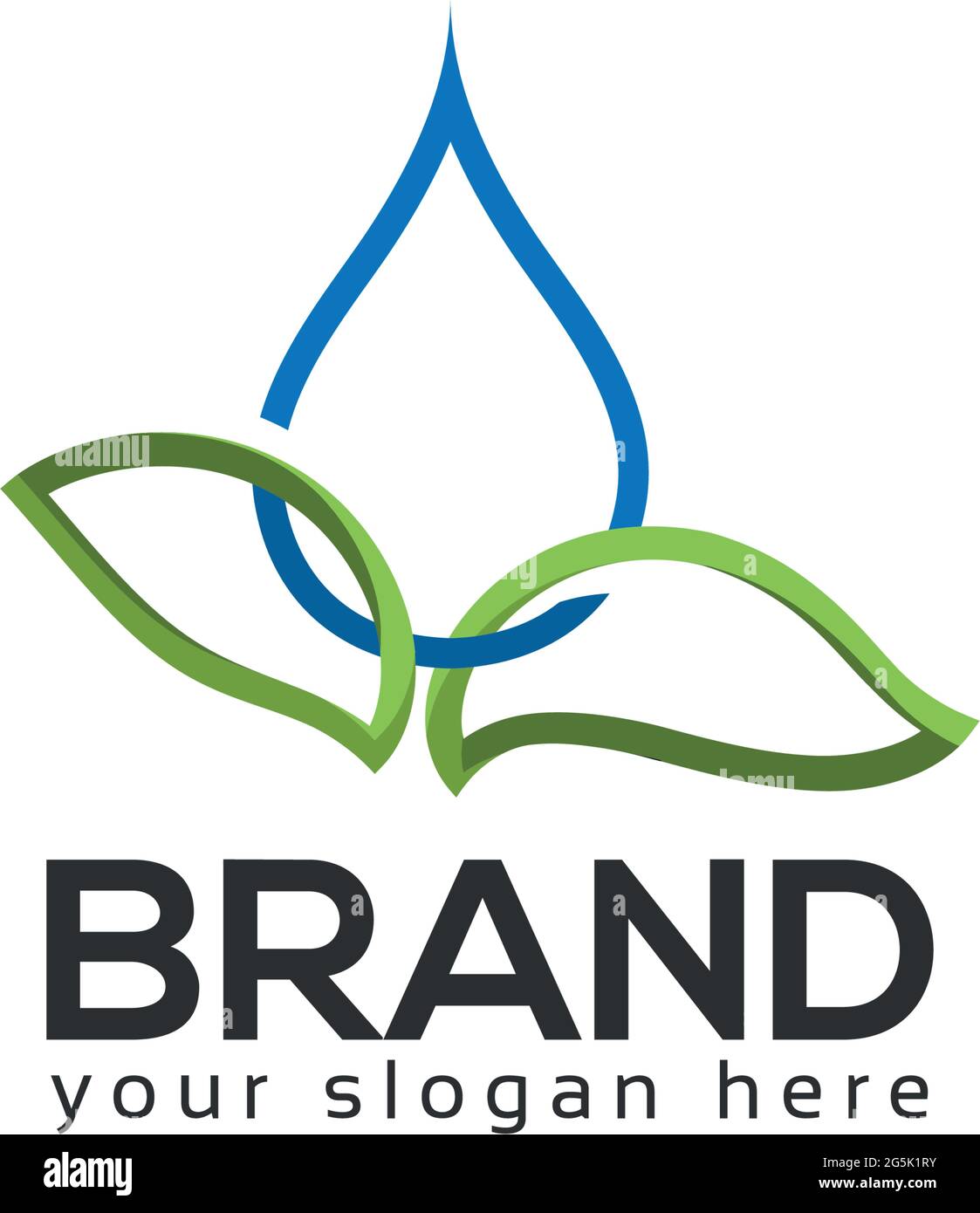 Leaf and water Logo Design Vector, Vector illustration on white ...