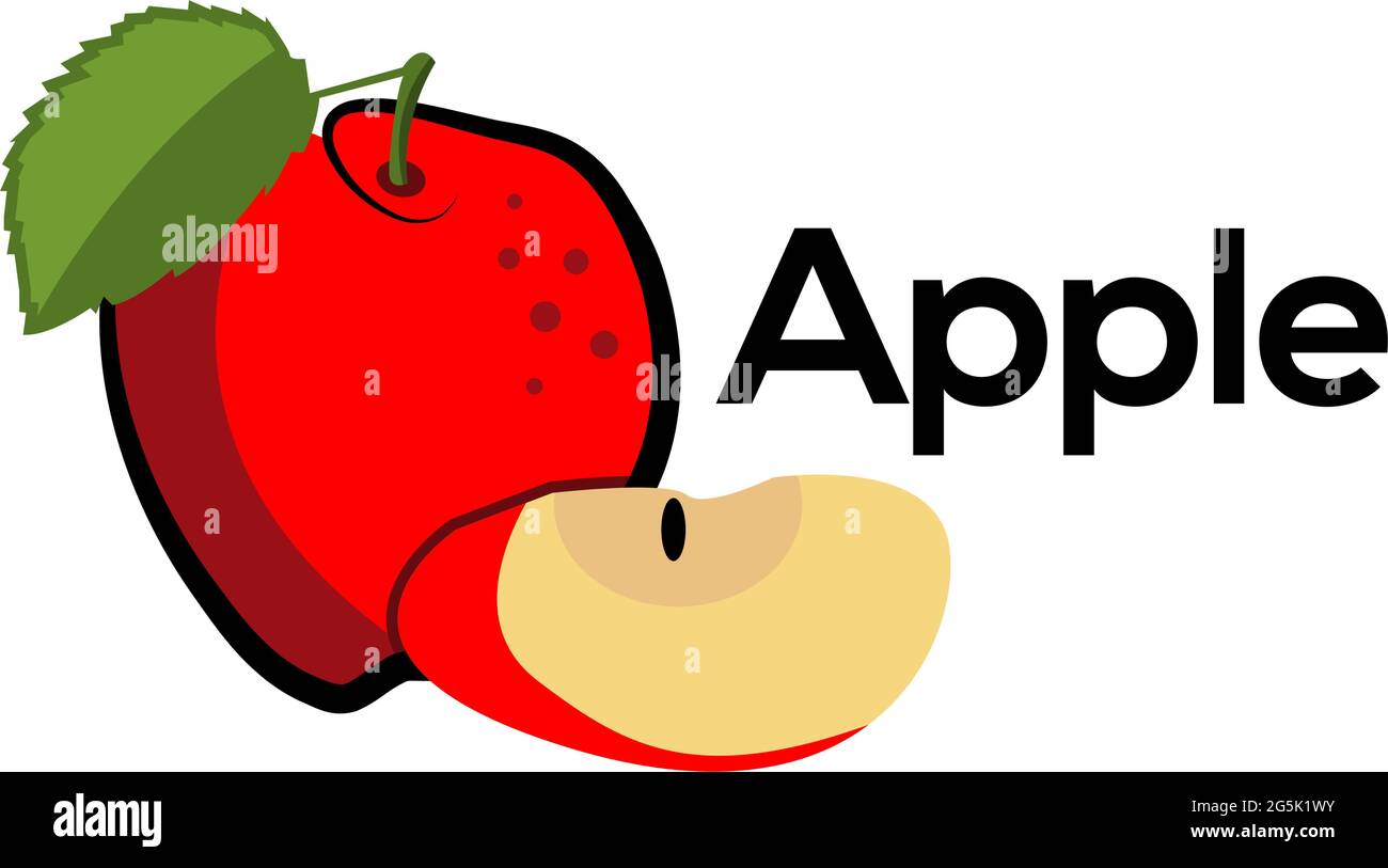 Vector illustration logo for apple, flat design. Stock Vector