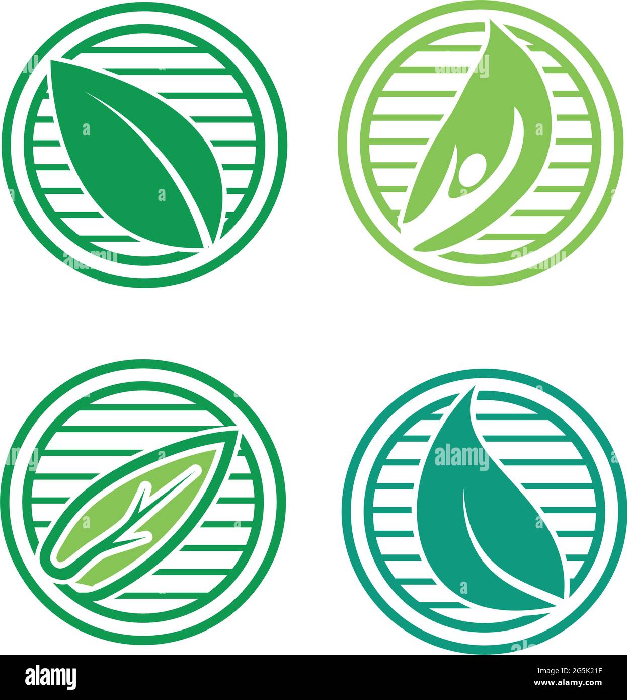 Set green leaf vector illustration Stock Vector Image & Art - Alamy