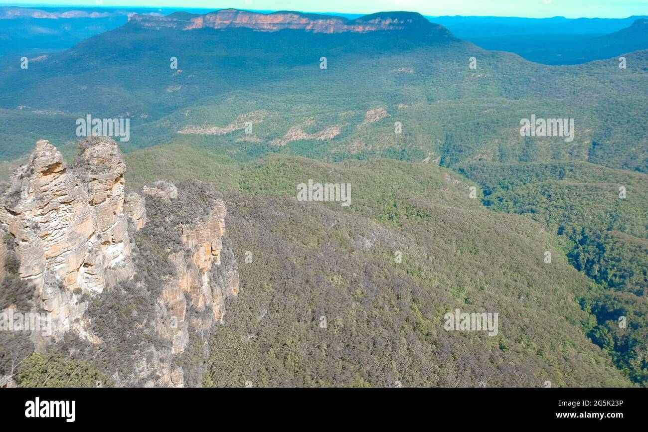 Echo Point Blue Mountains three sisters Katoomba Sydney NSW Australia Stock Photo