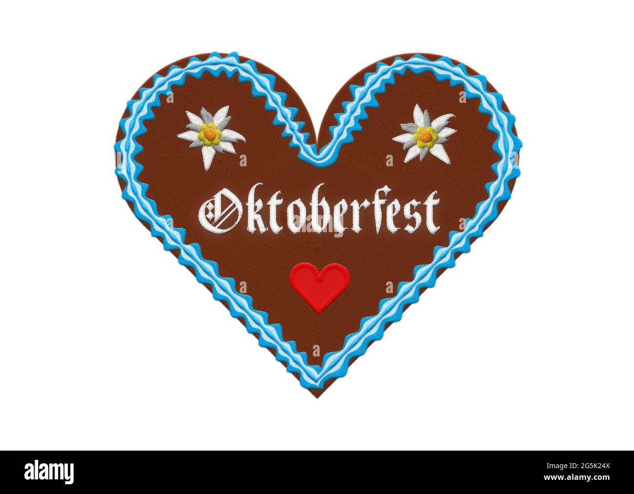 Embroidered Oktoberfest Munich gingerbread heart Stock Photo