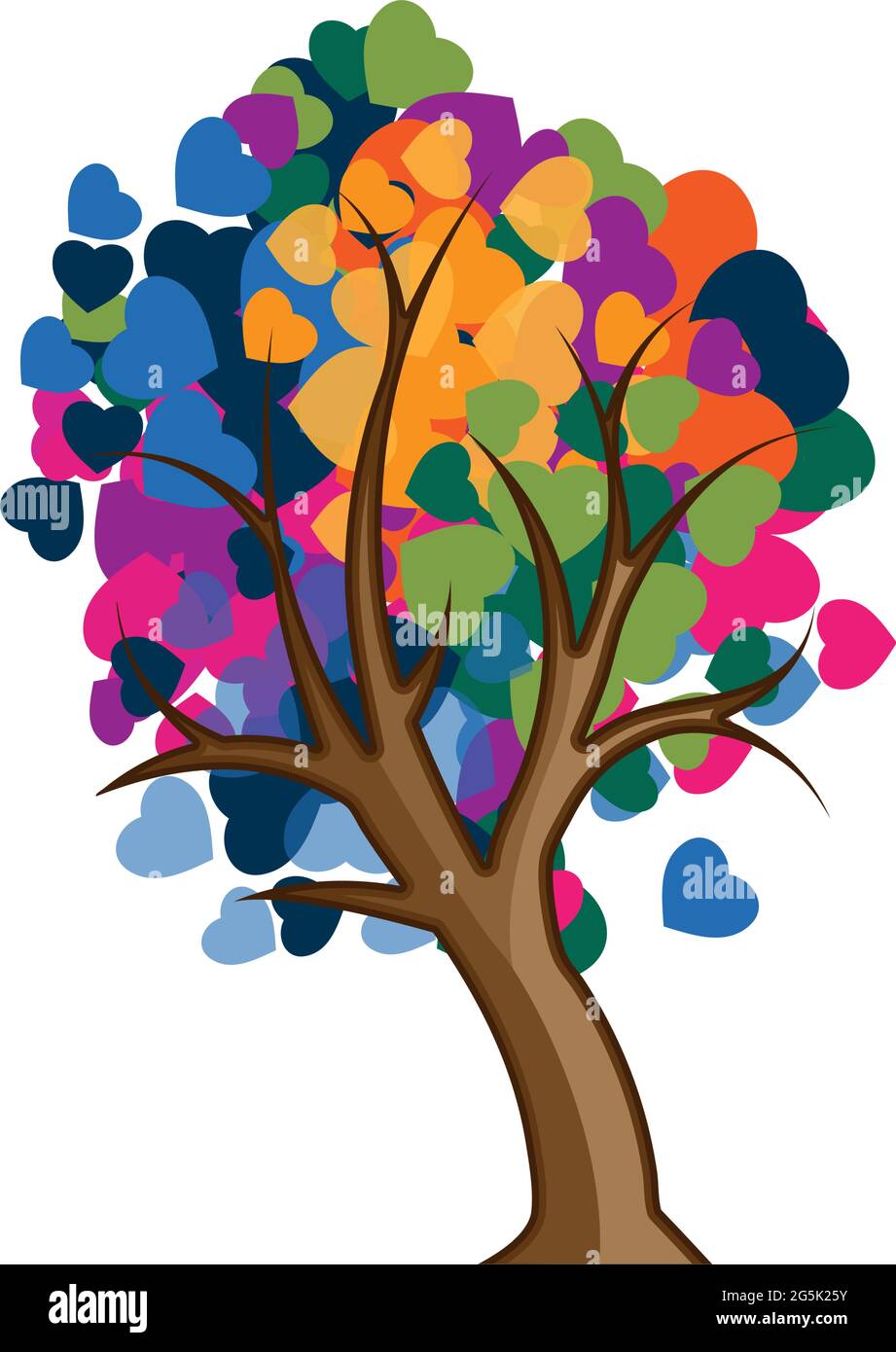 Colorful love and tree stock design vector. Vector illustration Stock ...