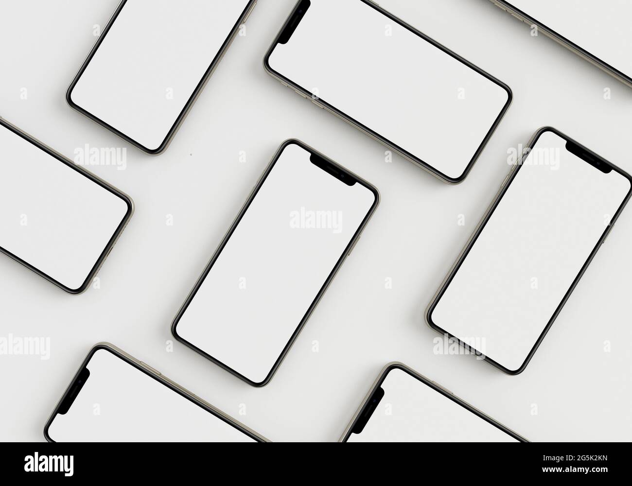 3d render illustration generic phone mock up in a white design high key ...