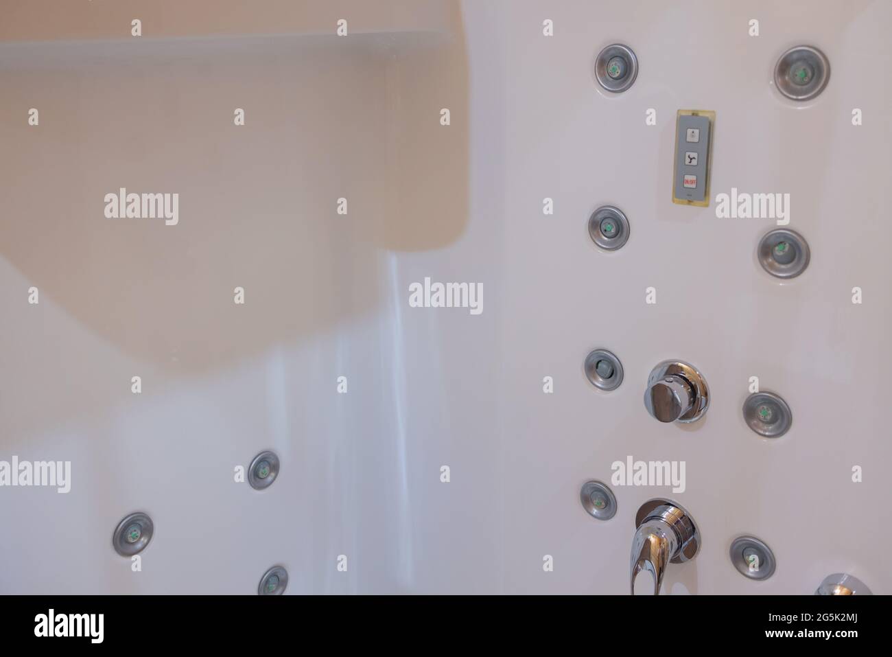angular shower enclosure with transparent doors Stock Photo - Alamy