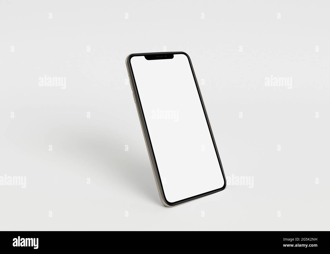 3d render illustration generic phone mock up in a white design high key ...