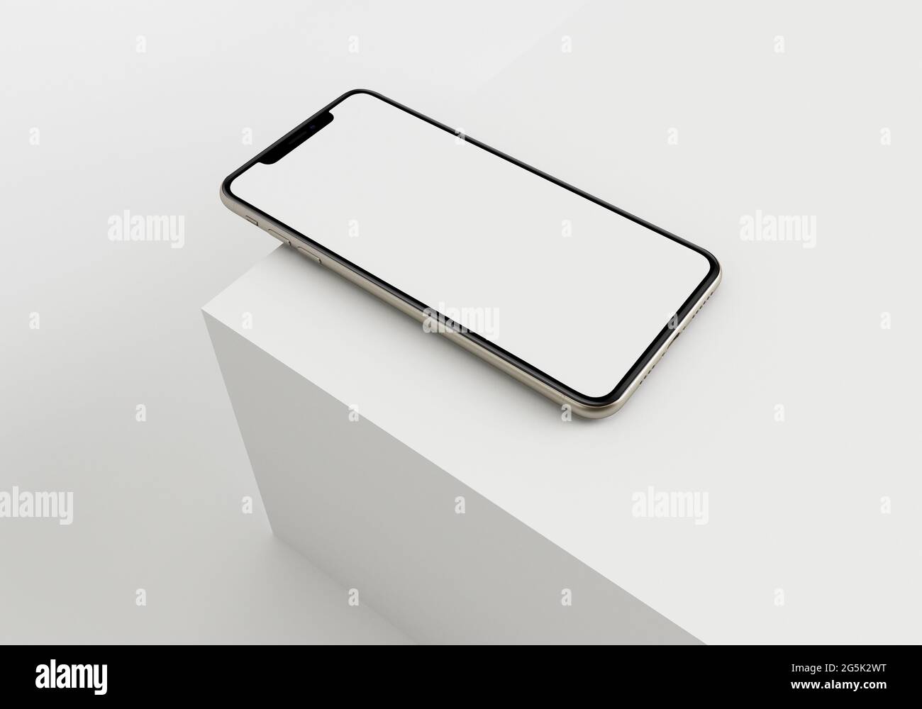 3d render illustration generic phone mock up in a white design high key ...